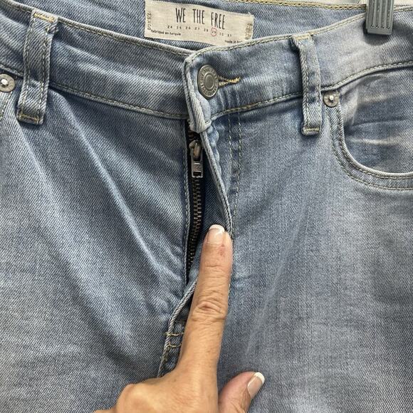 Free People Great Heights Frayed skinny jeans size 29 Blue Medium Wash - Picture 6 of 13